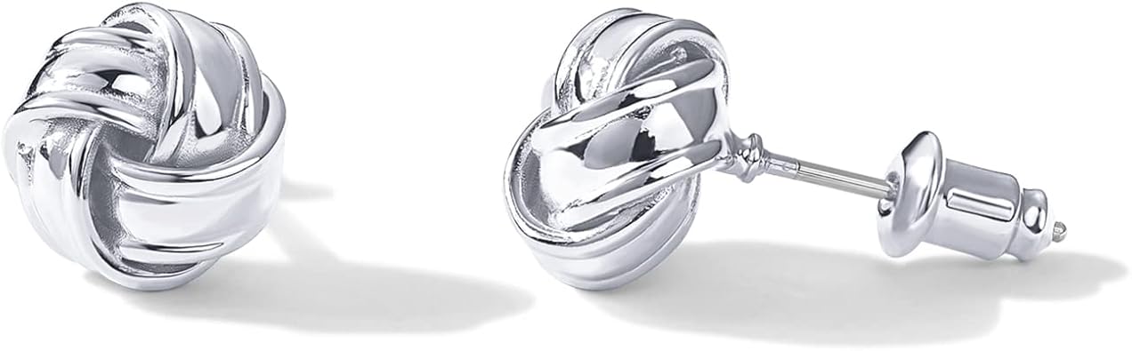 PAVOI 14K Gold Plated 925 Sterling Silver Post Love Knot Stud Earrings | Gold Earrings for Women