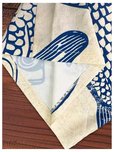 WDIRARA Women's Fish Print Palazzo Pants Smocked High Waist Wide Leg Loose Pants4