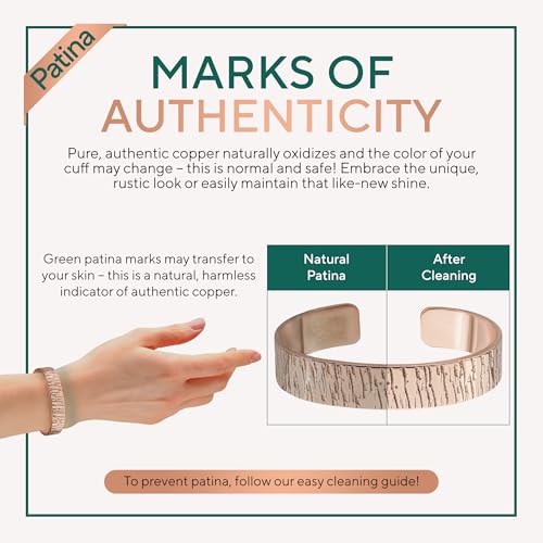 Image of TheraCopper Pure Copper Bracelets for Women & Men, Cuff | 100% Real Copper Bracelet for Men & Women - Raw, Solid & Uncoated, Authentic Tibetan Handmade Jewelry, Adjustable Cuff Bangle