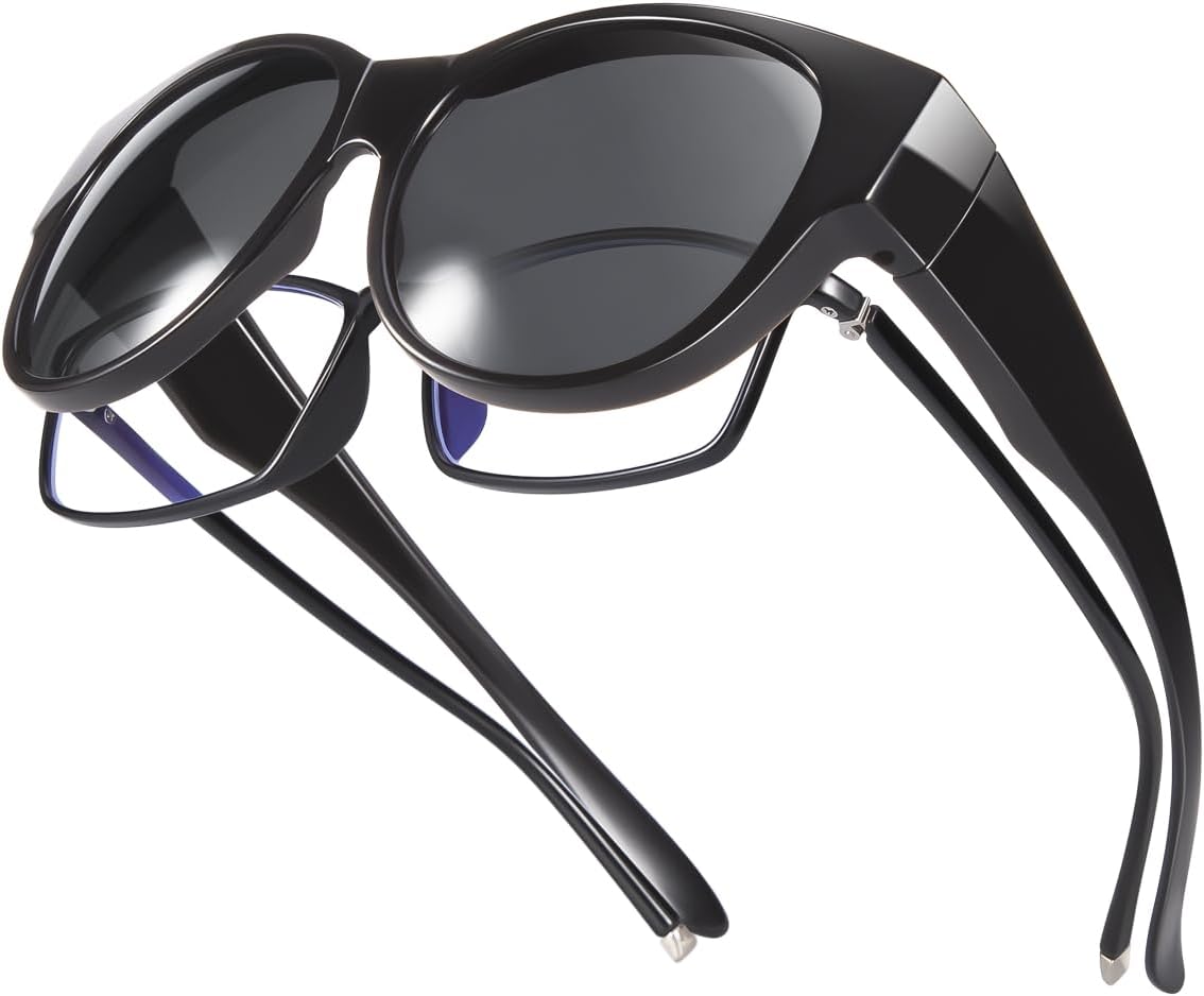 Br’Guras Oversized Polarized Fit over Sunglasses Over Glasses for Men and Women