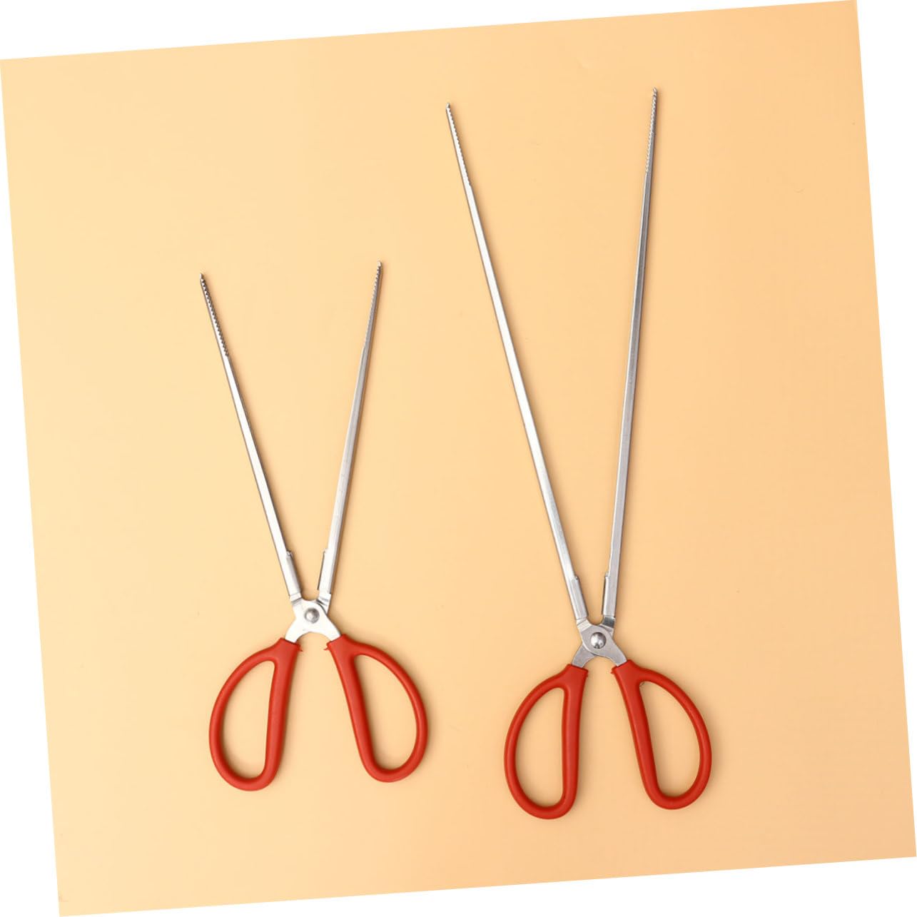 2PCS Stainless Steel EEL Crab Tongs Long Garbage Pickup Tool Heavy-Duty Scissor Clamp for Outdoor Fishing and Grilling