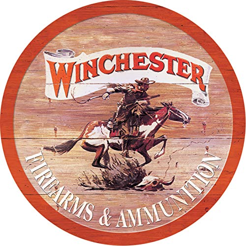 Desperate Enterprises Winchester Express Round Aluminum Sign With Embossed Edge - Nostalgic Vintage Metal Wall Décor - Made In Usa #TOP20