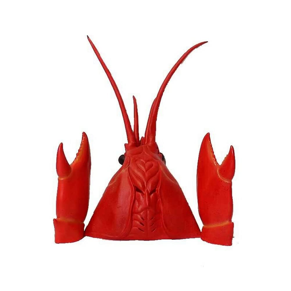 Ansu Red Halloween Latex Mask Lobster Headgear Masquerade Costume Party Cosplay Props, L