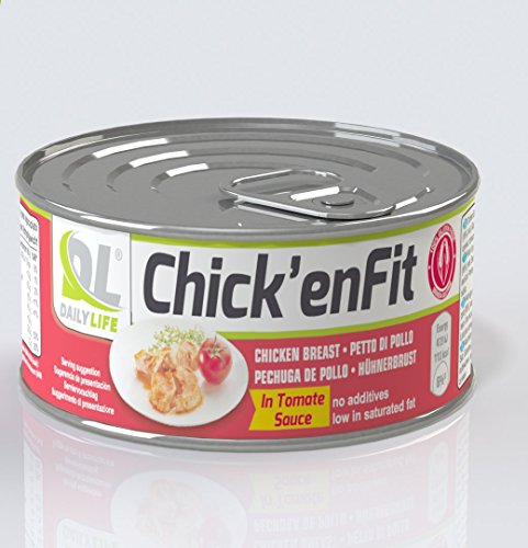 Offerta 6 confezioni Dailylife Chick'EnFit Gluten free Petto di pollo proteico salsa di pomodoro in scatola monodose da 150g 26% di proteine