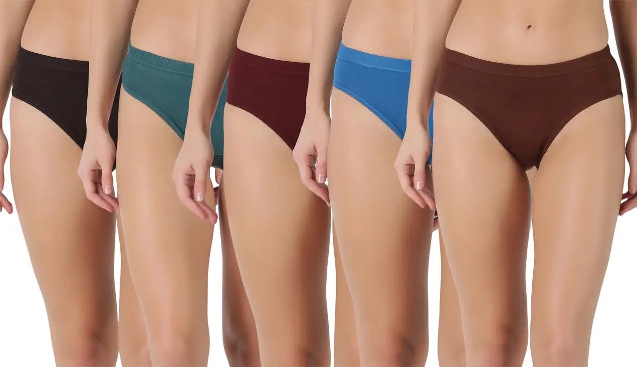 innero for her Womens Cotton Regular Solid Hipster Panties for Ladies Briefs Underwear, Pack of 5-picture-1
