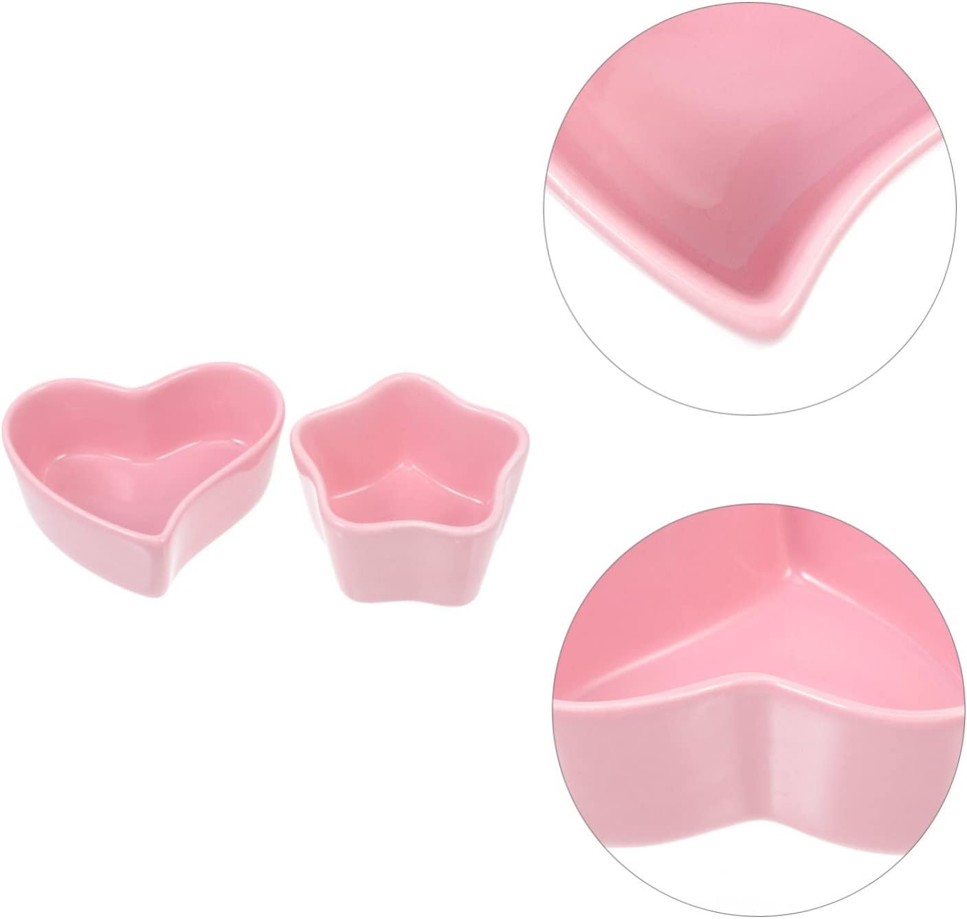 STOBOK Ceramic Small Animal Feeding Bowl, Cute Heart and Star Shape, Ideal for Hamsters, Gerbils, Sugar Gliders, Mice, Chipmunks, Chinchillas, Rats, Squirrels, Hedgehogs, Ferrets