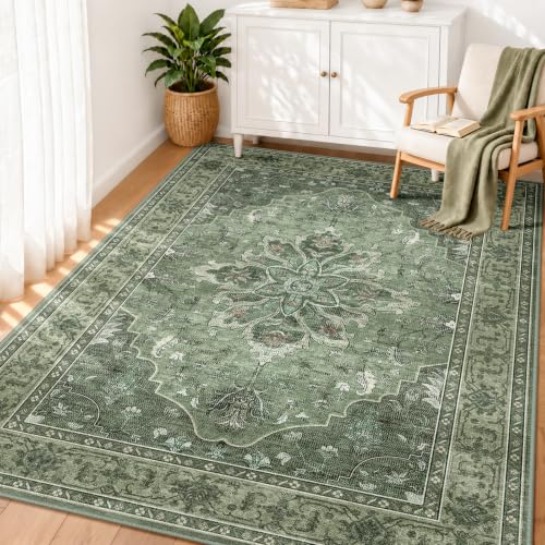 Image of INOVADAY Rugs Living Room 90x150 cm Washable Rug Green/Grey