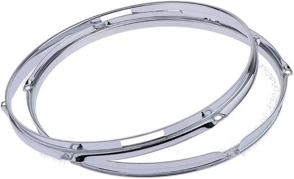 Almencla Heavy Duty 14 Inch 6 Lug Snare Drum Hoop Rim Batter Hoop 1.5Mm Pack of 2