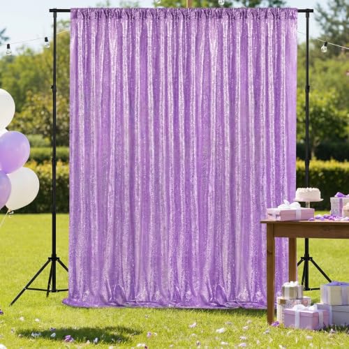 Image of Baby Blue Sequin Backdrop Curtains-2 Panels 3FTx8FT Light Blue Backdrop for Wedding, Glitter Party Decorations Background Drapes for Birthday Party Anniversary Graduation Photo Booth Decor