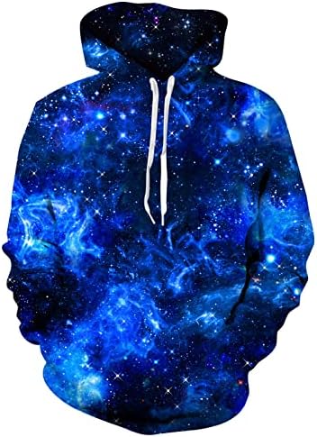 Loveternal Unisex 3D Druck Hoodie Kapuzenpullover Langarm Pullover Sweatshirt mit Taschen S-4XL