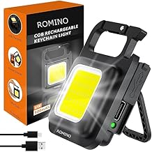 1pc Mini LED COB Keychain Flashlight, 800 High-Lumens Bright Emergency Work Light| Type C USB Recharging, 4 Lighting Modes, Hook, Bottle Opener, Magnet Base| for Fishing,Walking,Camping