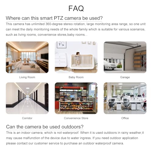 Image of Indoor Camera, 2K Cameras for Home Security with App Motion Detection Auto Tracking Alarm Live Notice Schedule Default Location, Pet Camera with Night Vision, 2.4 GHz, White