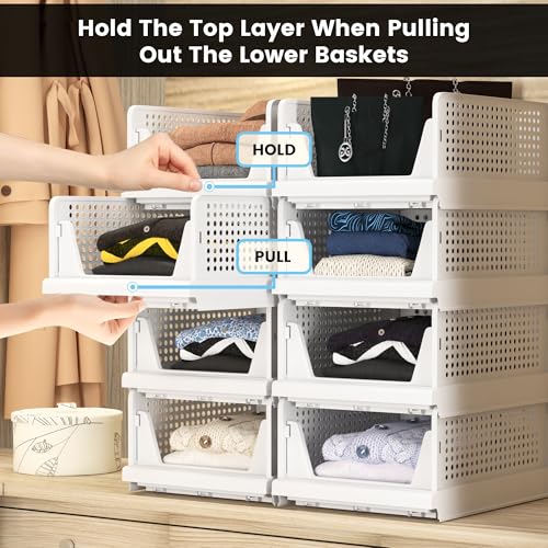 Unique Impression 5 Pack Wardrobe Storage Organiser - Storage Boxes for Clothing Organiser - drawers for inside wardrobe - Stackable Drawers - Closet/Cupboard Shelves for Kitchen,Bedroom - Image 2
