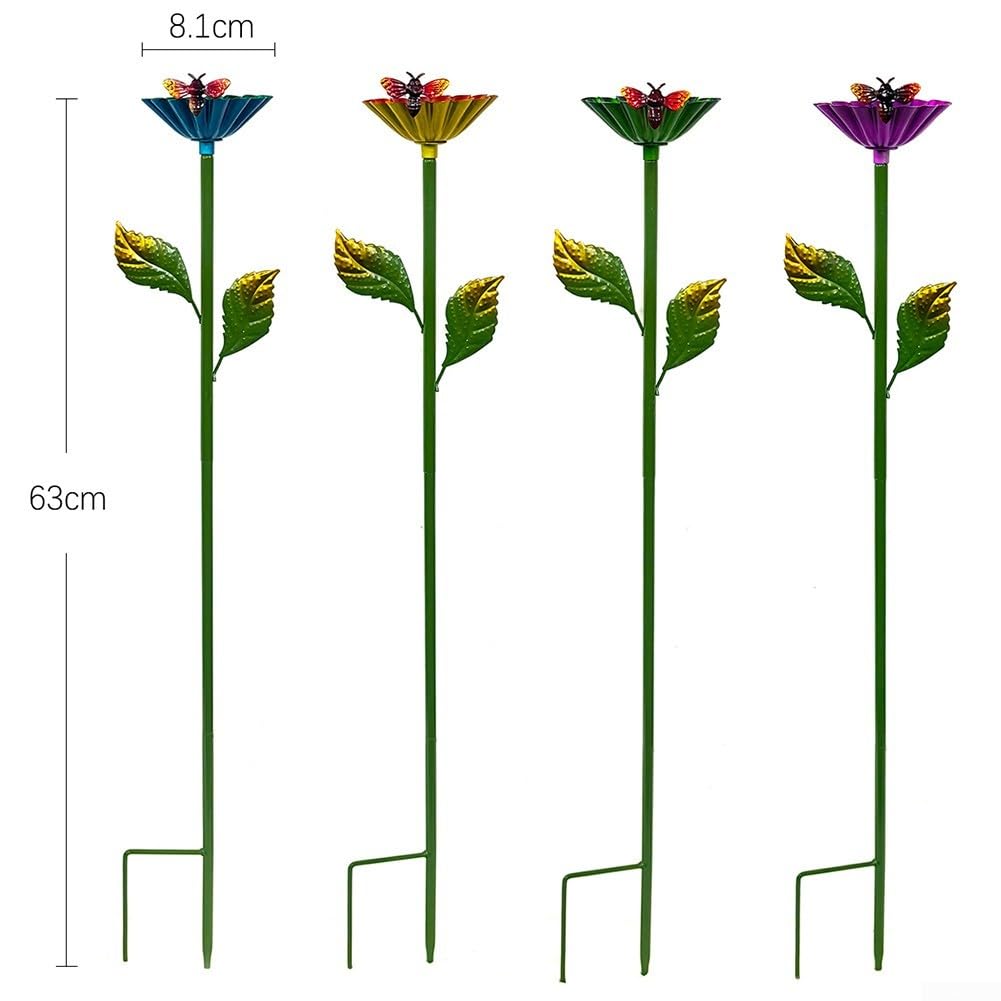 Paletti in metallo 61 cm per mangiatoie per fiori, decorazione da giardino resistente alla ruggine
