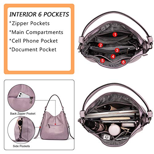 Image of Realer Hobo Crossbody Bags for Women Designer Faux Leather Hobo Handbags Retro Large Size Shoulder Bag Bucket Purse