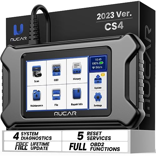 MUCAR OBD2 Scanner, 2023 Newest CS4 Scan Tool for ABS/SRS/Transmission/Engine Car Scanner Diagnostics with Oil/TPMS/EPB/SAS/Throttle Reset Services, Code Reader, Auto VIN, Lifetime Free Update Black