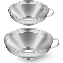 2 Pack Canning Funnel Stainless Steel Wide Mouth Funnel with Handle for Wide and Regular Mason Jars