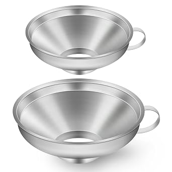 2 Pack Canning Funnel Stainless Steel Wide Mouth Funnel with Handle for Wide and Regular Mason Jars