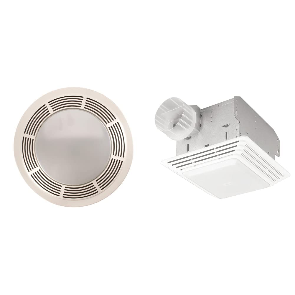 Amazon.com: Broan-NuTone 8664RP Exhaust Fan and 100-Watt Incandescent Light  with Glass Lens, Bathroom Ceiling Ventilation Fan, 100-Watts, 100 CFM,  White u0026 678 Ventilation Fan and Light Combo, 100 Watts, 50 CFM : Everything  Else