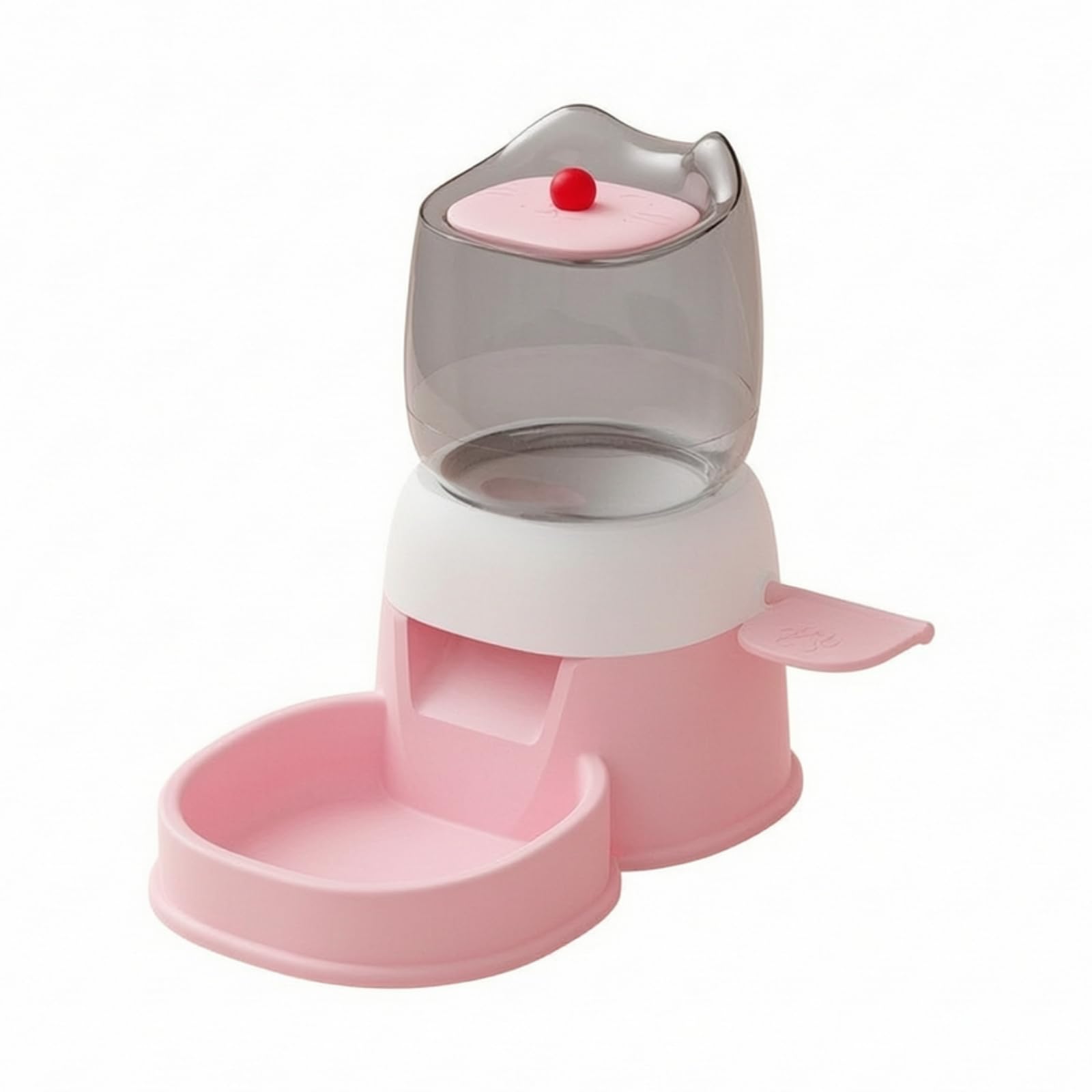 Distributore Automatico di Cibo per Animali Alimentatore Dosatore Mangiatore Manuale con Spinta Laterale Contenitore Superiore Trasparente E Base, color to 3