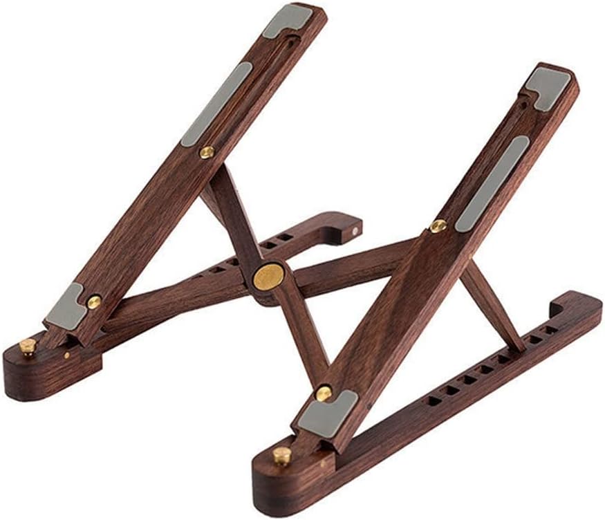 Adjustable Portable Laptop Bench Wooden Height-Increasing Bracket Desktop Rack Folding