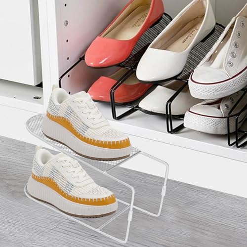 Vzpinko 20Pack Shoe Slots Organizer Metal Shoe Stacker Shoe Storage Organizers for Closet Space Saver 50% Shoe Rack Holder for a Pair of Shoes (White) by Vzpinko - Image 4