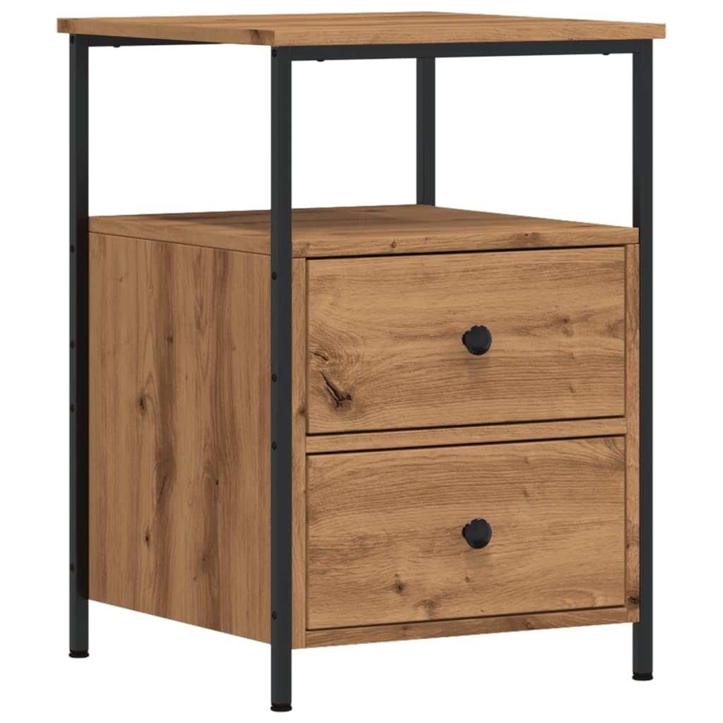 vidaXL Comodino Rovere Artigianale 34x35,5x50 cm in Legno Multistrato