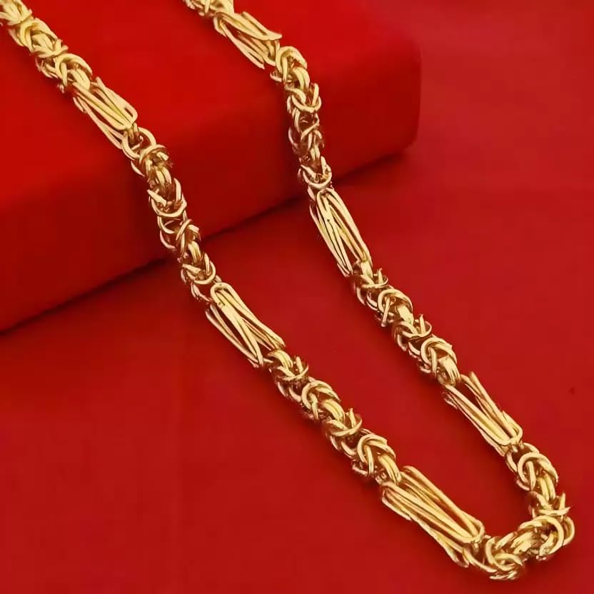 One gram Stylish Golden Neck woman and men Chain “24” Inches Gold-plated Chain_F30-picture-18