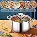 P&P CHEF 8 Quart Tri-Ply Stainless Steel Stock Pot, 8 Qt Stockpot Pasta Cooking Pot with Visible Lid for Soup Vegetable, Induction Cookware for All Stoves, Sturdy & Double Handle, Dishwasher Safe