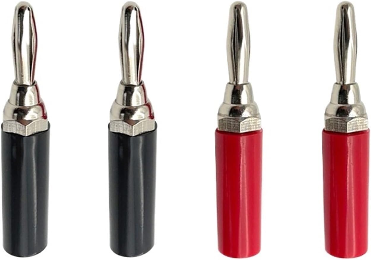 10/40/200Pcs 4mm Plating Adapter Wire Cable Audio Banana Nickel/Chromium Speaker Connector(20 Red 20 Black)