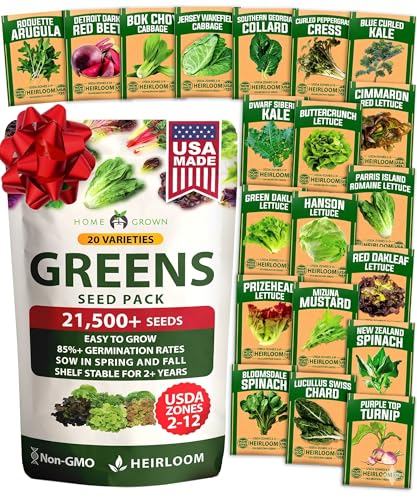 Image of HOME GROWN 20 Variety Lettuce Seeds 21,500+ Bulk Pack Heirloom Non-GMO, High Germination, Romaine,Butterhead, Spinach, Kale, Iceberg, Continuous Harvest,Indoor Outdoor Hydroponic Garden