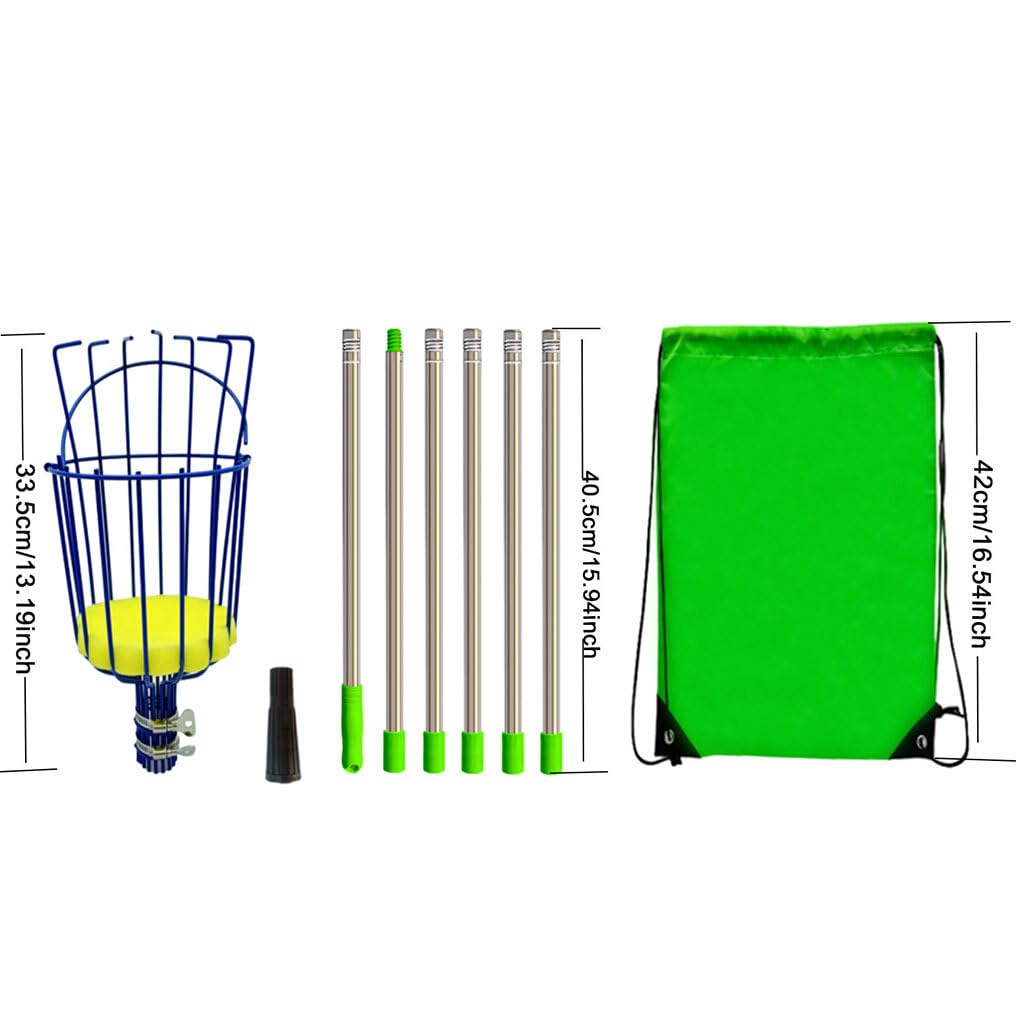Cueilleur de Fruits Extensible cueillant des Pommes poires Oranges pour cueilleur Outil de cueilleur de Fruits avec Panier de préhension en Acier au Carbone, 3.2 m