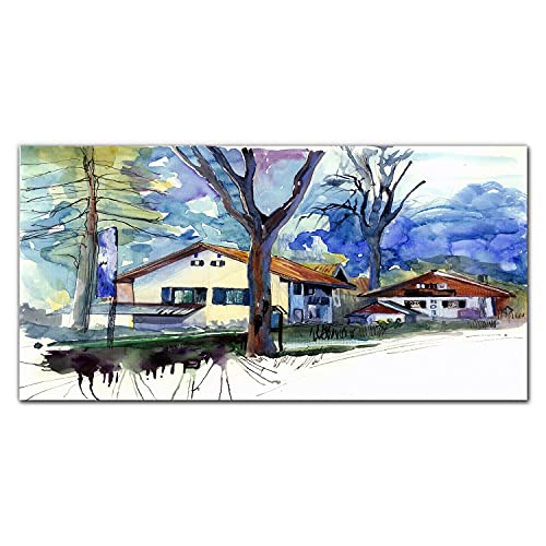 Décoration murale verre acrylique à effet miroir lumineux avec motif arbre aquarelle