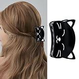 Black Cat Hair Clips for Women, 1 Pack Funny Black Cat Claw Clips Non Slip Acrylic Hair Jaw Clips Cute Hair Styling Accessories for Women Girls Party Cosplay Decoration