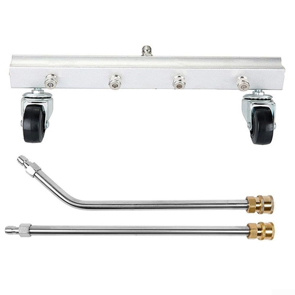 Attacco per idropulitrice per sottoscocca resistente con bacchetta angolata, per camion e SUV, 35 cm, argento (strada + due aste)