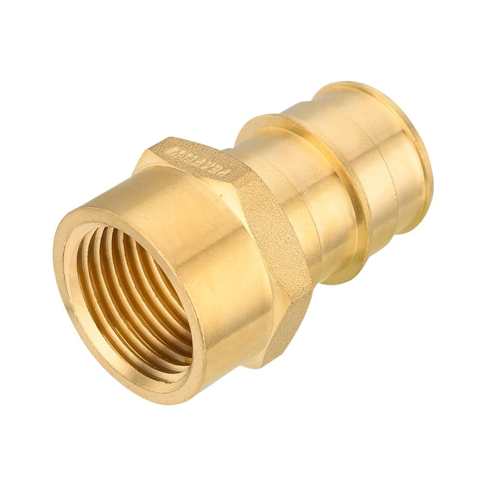 Paquete de 20 accesorios de latón de expansión de flujo completo EFIELD Pex A, adaptador NPT hembra de 1 pulgada Pex x 3/4 pulgadas, ASTM F1960 solo para tubos Pex A