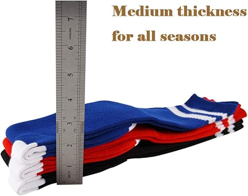 Miniatura 6 de SOCKSDIARY Calcetines altos hasta la rodilla para niños, calcetines de fútbol de algodón para niños, niñas, niños pequeños