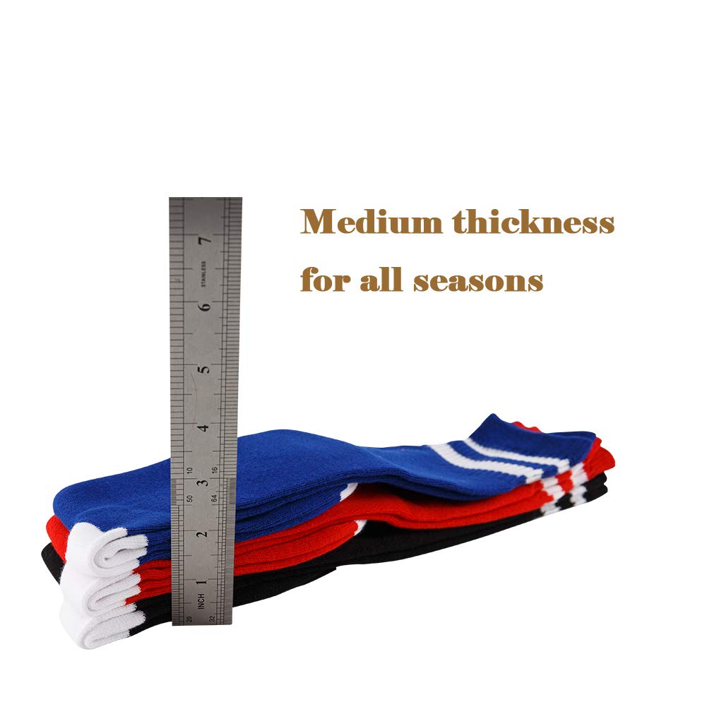 Knee High Socks for Kids, Cotton Soccer Socks for Boys, Girls, Toddlers……, 10 pares azul*5+negro*5, 10 Pairs 10-15 Years