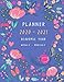 Produktbild Planner 2020-2021 Academic Year: 8.5 x 11 Large Weekly and Monthly Organizer from July 2020 to June 2021 | Cutie Floral Frame Design Blue