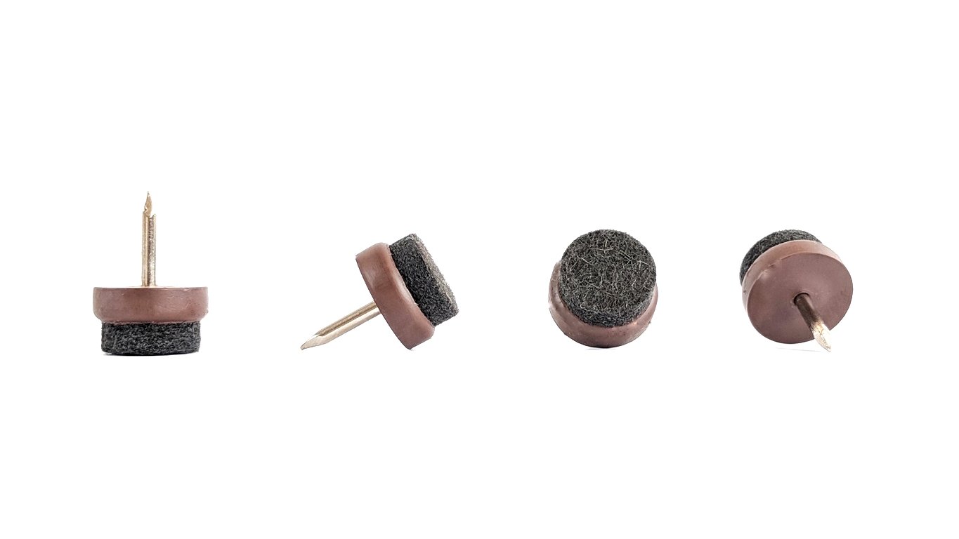 Keay Vital Parts Brown 17Mm Diameter Felt Pads Floor Protectors Hard Wearing Nail-In Furniture Glides Chair Table Leg Feet Anti-Scratch Sliders (, Pack Of 48) Made In Germany
