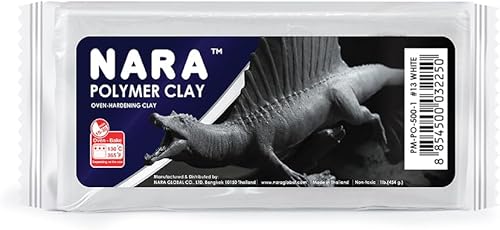 Miniatura 2 de NARA Arcilla de polímero para hornear, 1 color, 1 bloque, 16.01 oz (1 libra) (blanco)