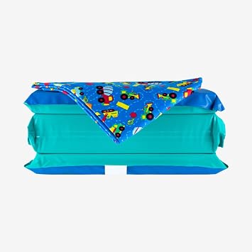 KinderMat 2" Jr. Daydreamer 2" x 19" x 44", 2 inches Thick, 4-Section Rest Mat, Blue/Teal, Great for School, Daycare, Travel, and Home, 100% Made in USA