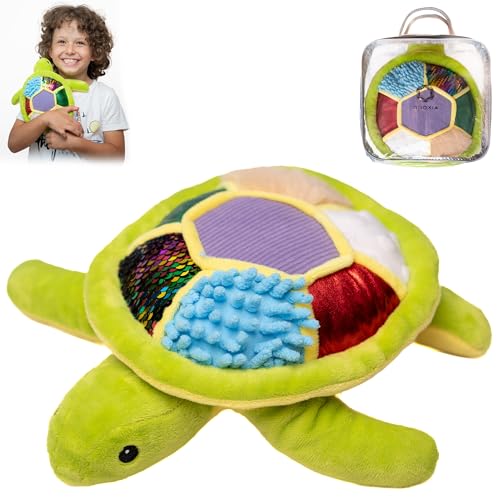 ODOXIA Sensory Turtle Stuffed Animal | Sensory Plush Toy | Fidget Stuffed Animal for Kids | Great for Sensory Needs | Sensory Stuffed Animals for Children | Sensory Pillow Plush
