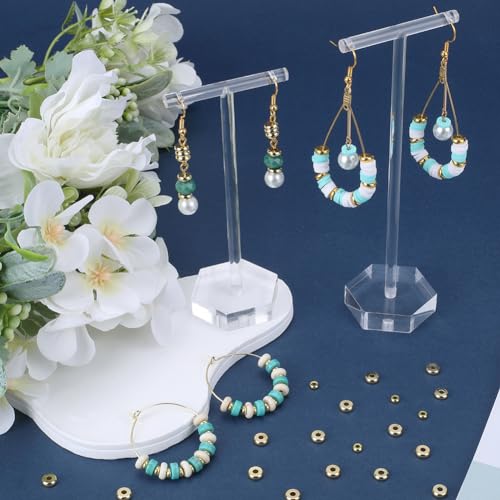 SUNNYCLUE 1 Box 200Pcs Gold Spacer Beads 4mm 6mm Real 18K Gold Plated Brass Beads Bulk Flat Round Golden Heishi Disc Beads Small Thick Rondelle Loose Spacer Beads for Jewellery Making Beading Supplies - Image 4