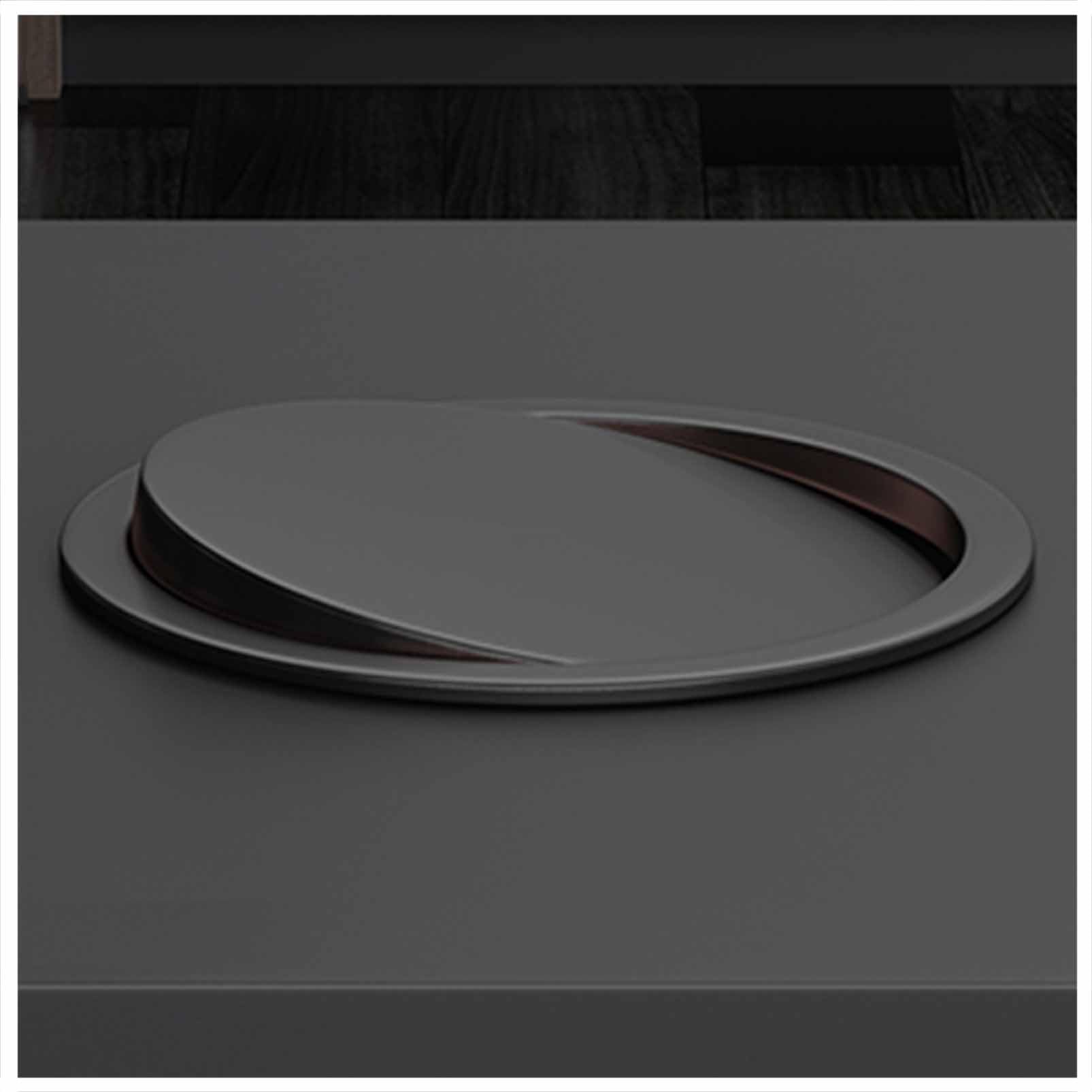 Stainless Steel Built-in Trash Can Lid for Kitchen Countertop - Hidden Waste Grommet with Swing Flap devise - 1pc(Black,290mm)