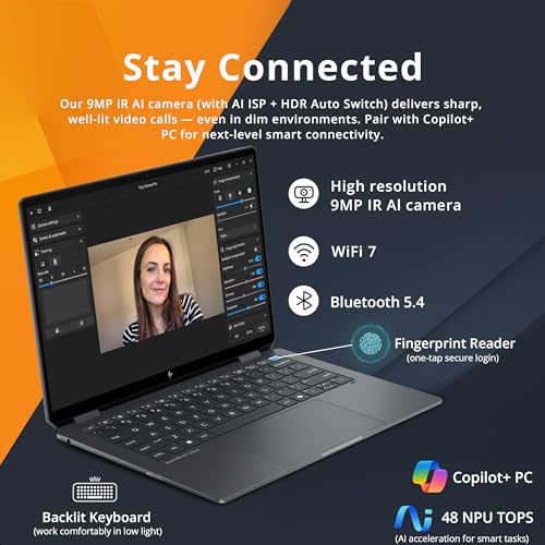 Image of HP OmniBook Flip 2-in-1 14 inch 3K Touch Laptop, Intel Ultra 9 288V, 32GB LPDDR5X, 3TB Storage(2TB SSD+1TB Docking Station Set), Intel Arc 140V, Backlit Keyboard, Fingerprint Reader, Windows 11 Pro, Gray