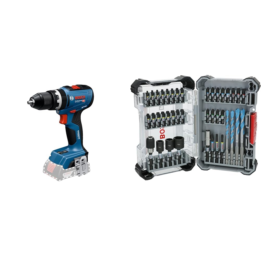 Perceuse GSB 18V-65 Bosch pour visser en espace réduit avec le set PRO Impact 40 pièces