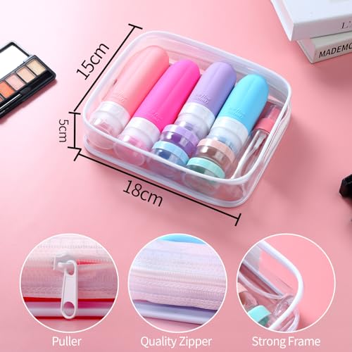 Gemice 16 Pack Travel Size Bottles, TSA Approved Leakproof Travel Containers for Toiletries, Silicone Refillable Travel Essentials Accessories with Travel Bag for Shampoo Conditioner4