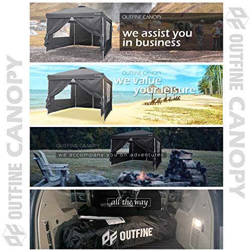 Outfine J-DISPLAY Canopy 10'X10' Pop Up Commercial Instant Gazebo Tent, Fully Waterproof, Outdoor Party Canopies With 4 Removable Sidewalls thumb #5