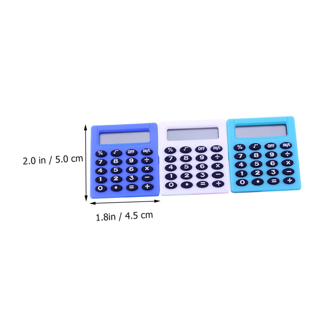 Angoily 3Pcs Mini Arithmetic Calculator Portable Exam Calculator for Students Lightweight Pocket Sized Counter for School Use Exam Preparation Random Styles